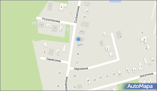 Kościerzyna, Żurawinowa, 23, mapa Kościerzyna