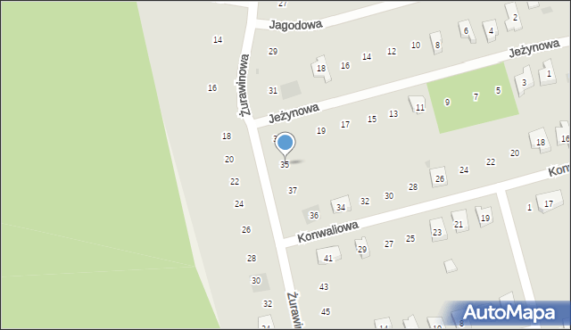 Kościerzyna, Żurawinowa, 35, mapa Kościerzyna