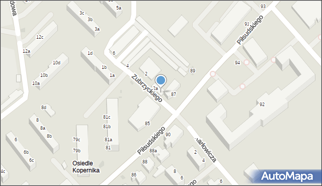 Koszalin, Zubrzyckiego Leona Zbigniewa, 2c, mapa Koszalina