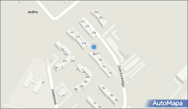 Koszalin, Zubrzyckiego Leona Zbigniewa, 9b, mapa Koszalina