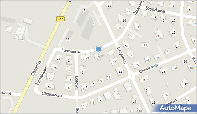 Leszno, Żurawinowa, 19, mapa Leszno