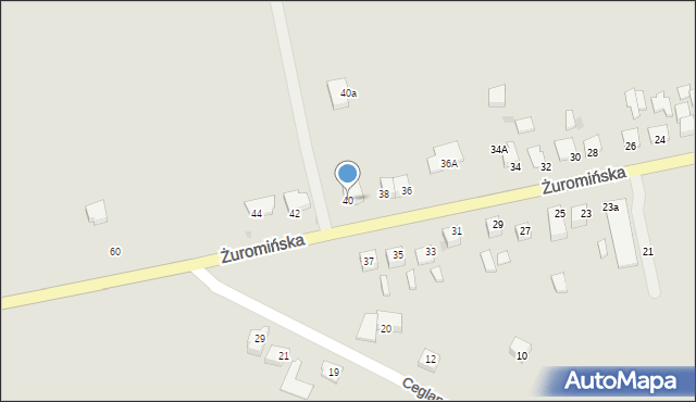 Mława, Żuromińska, 40, mapa Mława