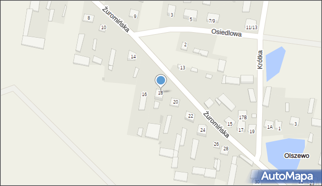 Olszewo, Żuromińska, 18, mapa Olszewo