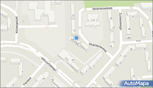 Olsztyn, Żurawskiego Stanisława, 19, mapa Olsztyna