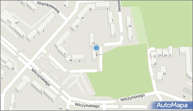 Olsztyn, Żurawskiego Stanisława, 8, mapa Olsztyna
