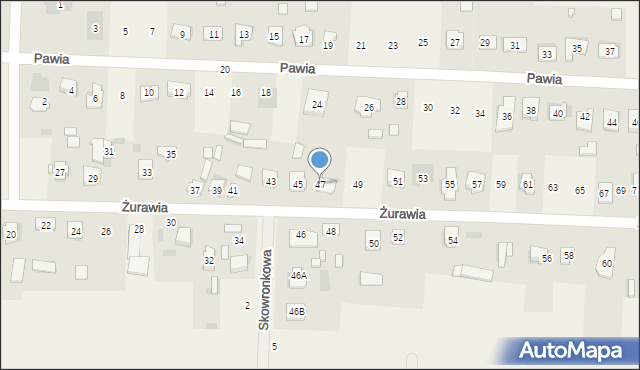 Piaseczna Górka, Żurawia, 47, mapa Piaseczna Górka