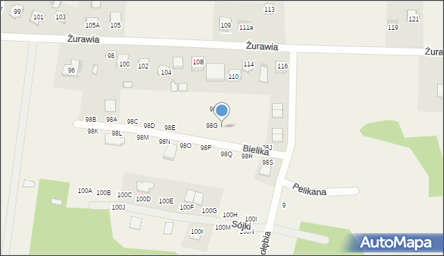 Piaseczna Górka, Żurawia, 98I, mapa Piaseczna Górka