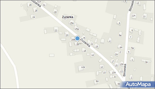 Podzamcze, Zuzanka, 18, mapa Podzamcze