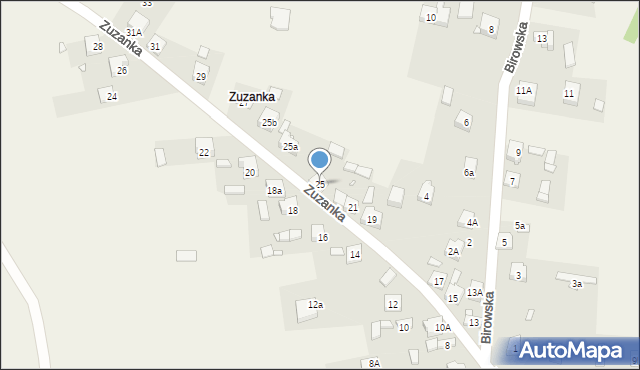 Podzamcze, Zuzanka, 25, mapa Podzamcze