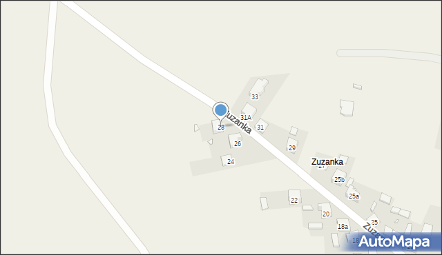 Podzamcze, Zuzanka, 28, mapa Podzamcze