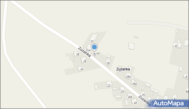 Podzamcze, Zuzanka, 31, mapa Podzamcze