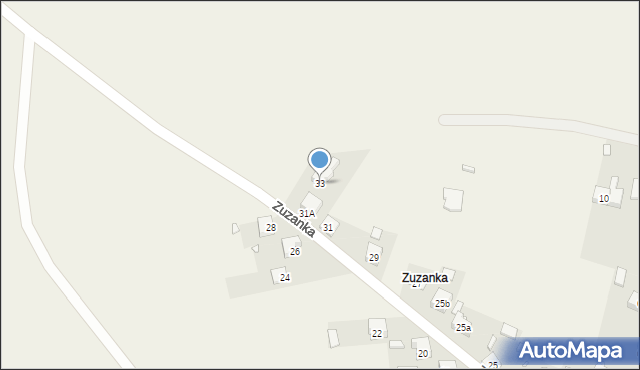 Podzamcze, Zuzanka, 33, mapa Podzamcze