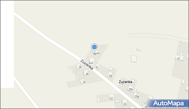 Podzamcze, Zuzanka, 33, mapa Podzamcze