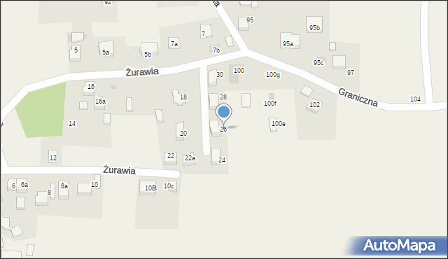 Poręba, Żurawia, 26, mapa Poręba