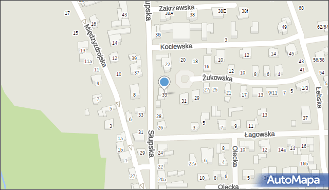 Poznań, Żukowska, 33, mapa Poznania