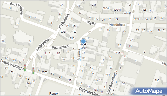 Poznań, Żurawia, 15/17, mapa Poznania