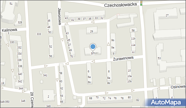 Poznań, Żurawinowa, 5/7, mapa Poznania