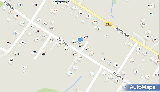 Pszów, Żużlowa, 20, mapa Pszów