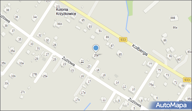 Pszów, Żużlowa, 20a, mapa Pszów