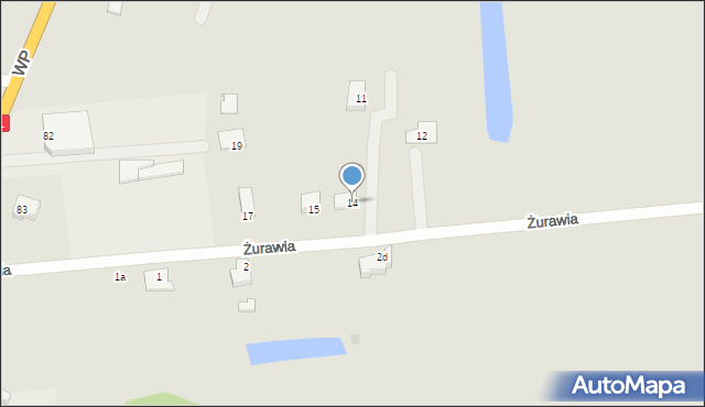 Słubice, Żurawia, 14, mapa Słubice