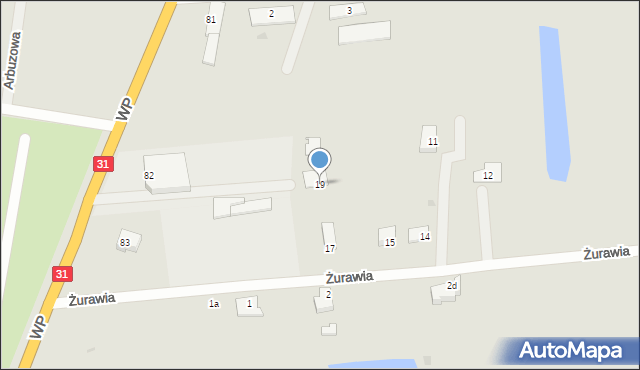 Słubice, Żurawia, 19, mapa Słubice