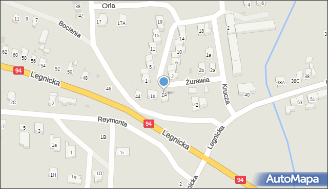 Środa Śląska, Żurawia, 1A, mapa Środa Śląska