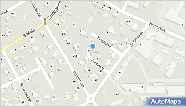 Środa Wielkopolska, Zuchowa, 2, mapa Środa Wielkopolska