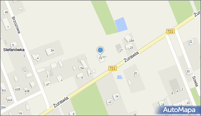 Stefanówka, Żurawia, 11, mapa Stefanówka