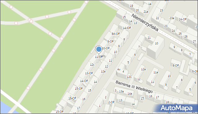 Szczecin, Żupańskiego Jana, 11-OF, mapa Szczecina