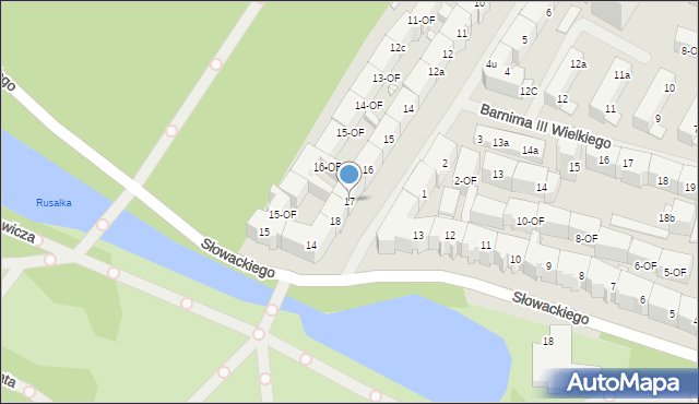 Szczecin, Żupańskiego Jana, 17, mapa Szczecina