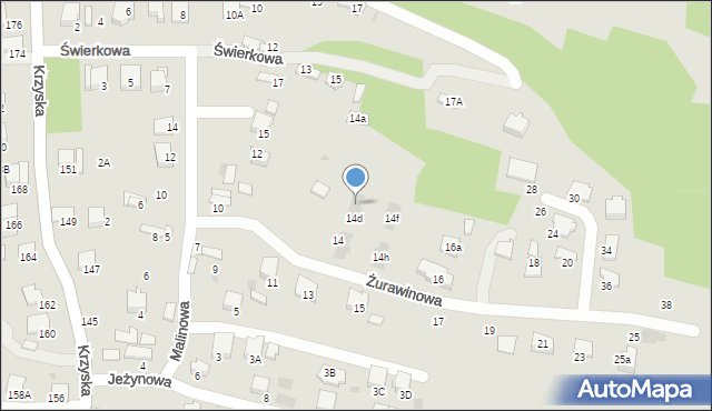 Tarnów, Żurawinowa, 14e, mapa Tarnów