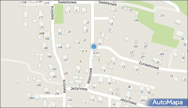 Tarnów, Żurawinowa, 7, mapa Tarnów