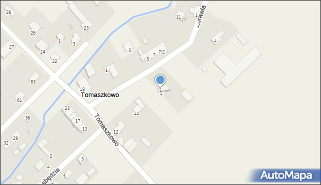 Tomaszkowo, Żurawia, 2, mapa Tomaszkowo