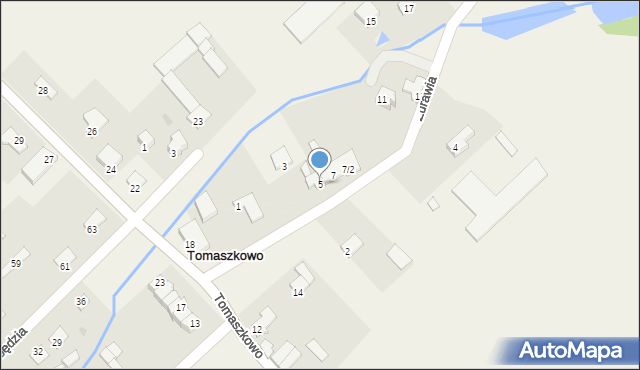Tomaszkowo, Żurawia, 5, mapa Tomaszkowo