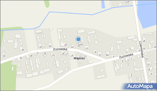 Wąsosz, Zuzowska, 12, mapa Wąsosz