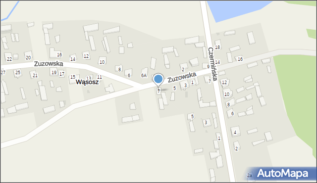 Wąsosz, Zuzowska, 7, mapa Wąsosz