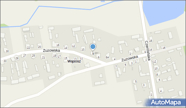 Wąsosz, Zuzowska, 8, mapa Wąsosz