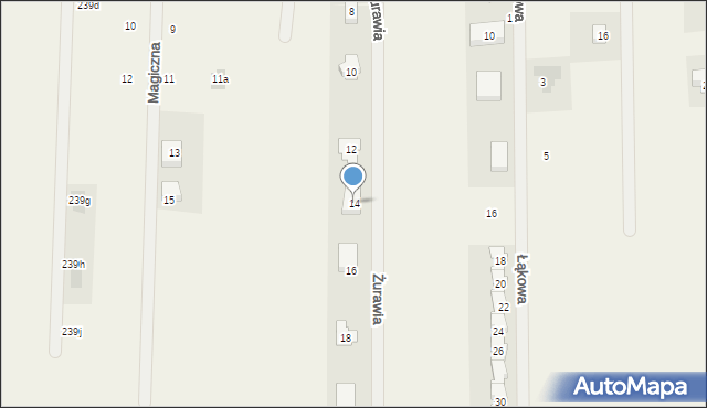 Zaborówek, Żurawia, 14, mapa Zaborówek
