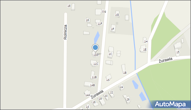 Żary, Żurawia, 11D, mapa Żary