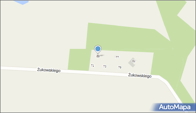 Zawady, Żukowskiego Franciszka, por., 69, mapa Zawady