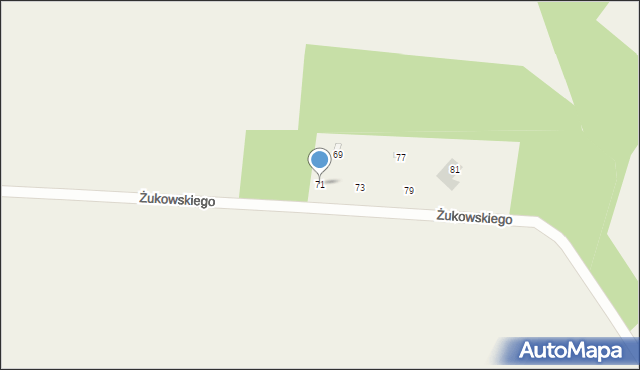 Zawady, Żukowskiego Franciszka, por., 71, mapa Zawady