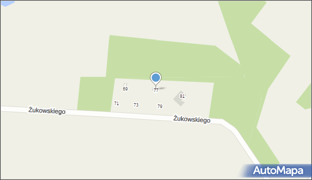 Zawady, Żukowskiego Franciszka, por., 77, mapa Zawady