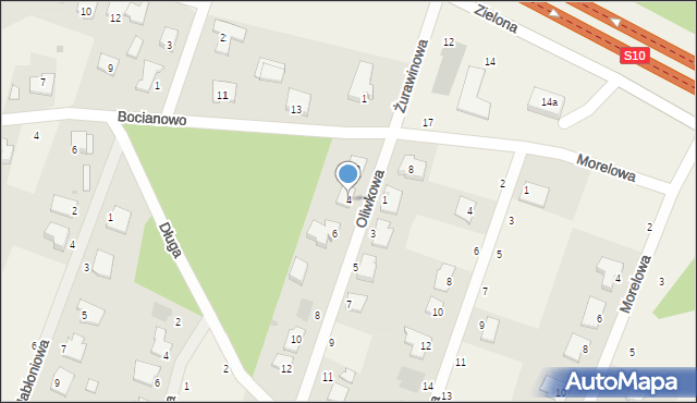 Zielonka, Żurawinowa, 4, mapa Zielonka