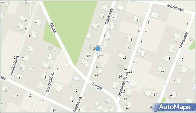 Zielonka, Żurawinowa, 9, mapa Zielonka