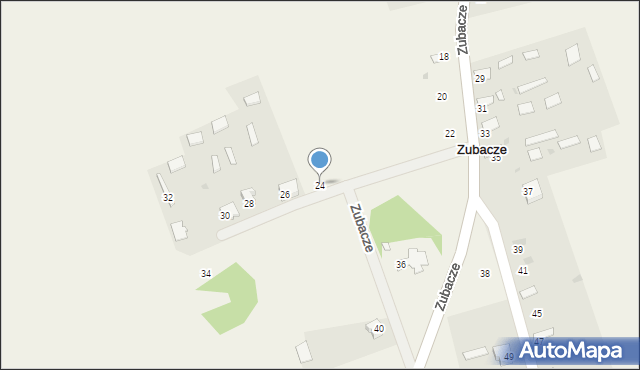 Zubacze, Zubacze, 24, mapa Zubacze
