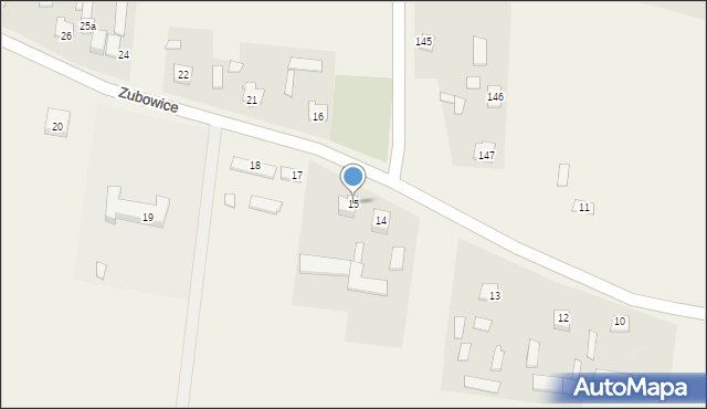 Zubowice, Zubowice, 15, mapa Zubowice