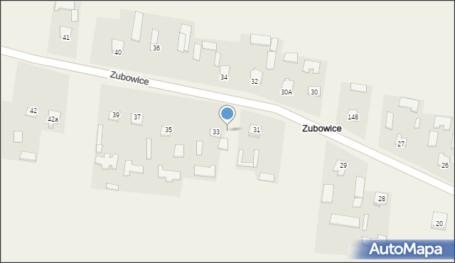 Zubowice, Zubowice, 33a, mapa Zubowice