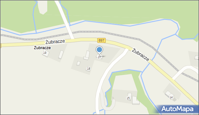 Żubracze, Żubracze, 17, mapa Żubracze