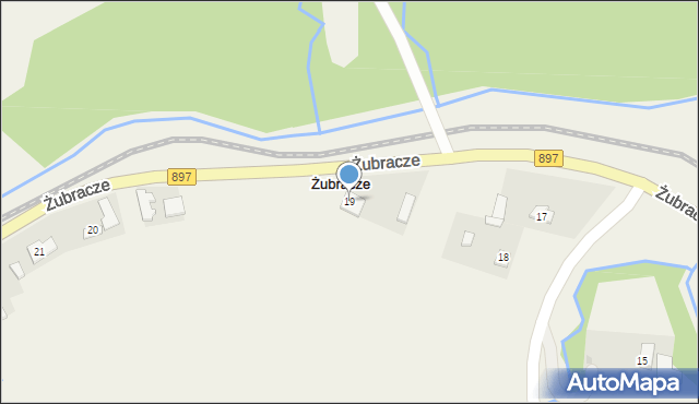 Żubracze, Żubracze, 19, mapa Żubracze