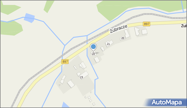 Żubracze, Żubracze, 22, mapa Żubracze